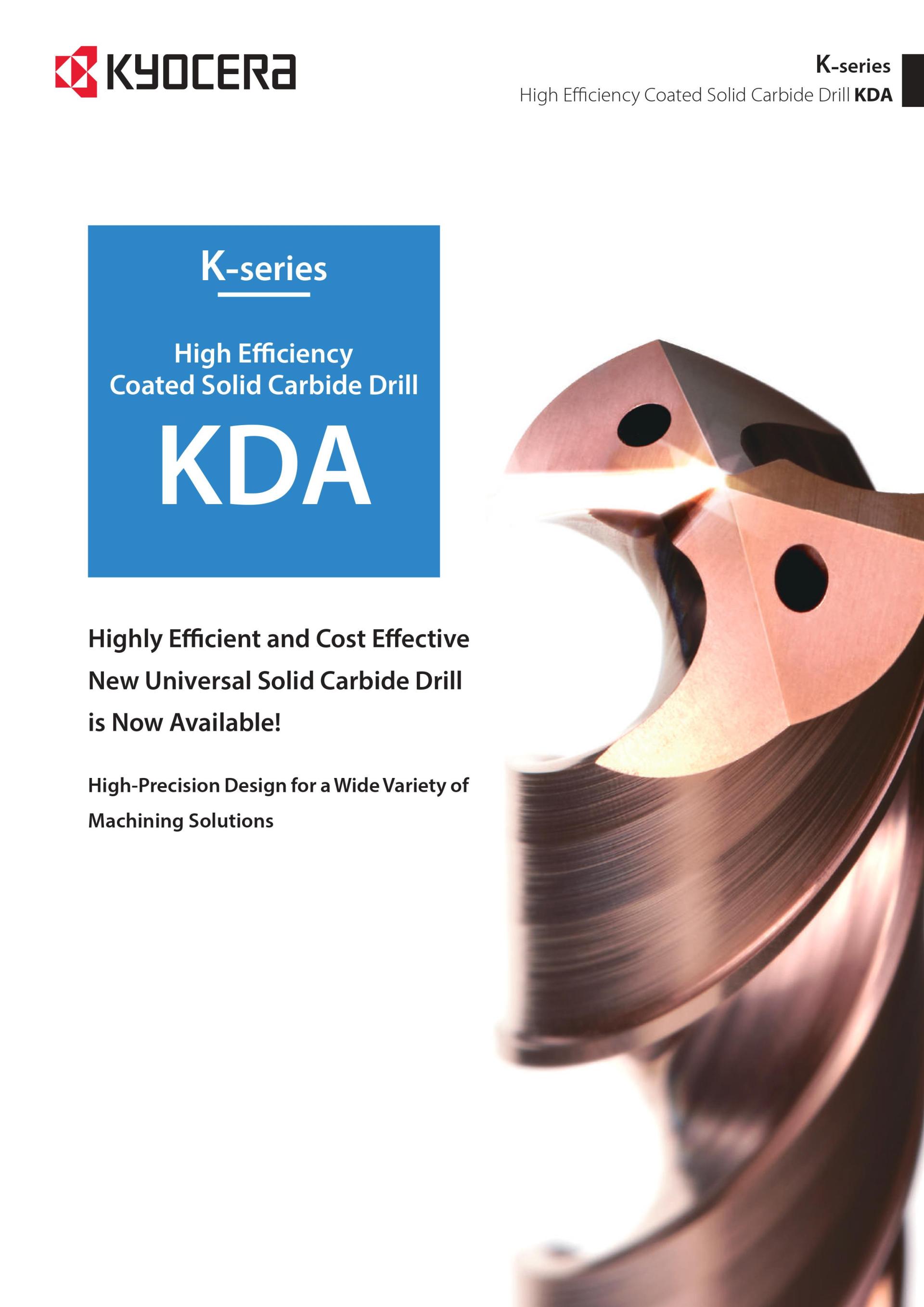 High Efficiency Coated Solid Carbide Drill KDA , KDA0300X03S060N, KDA0400X03S060N, KDA0600X03S060N, KDA0600X03S060C, KDA0800X03S080C, KDA1000X03S100C